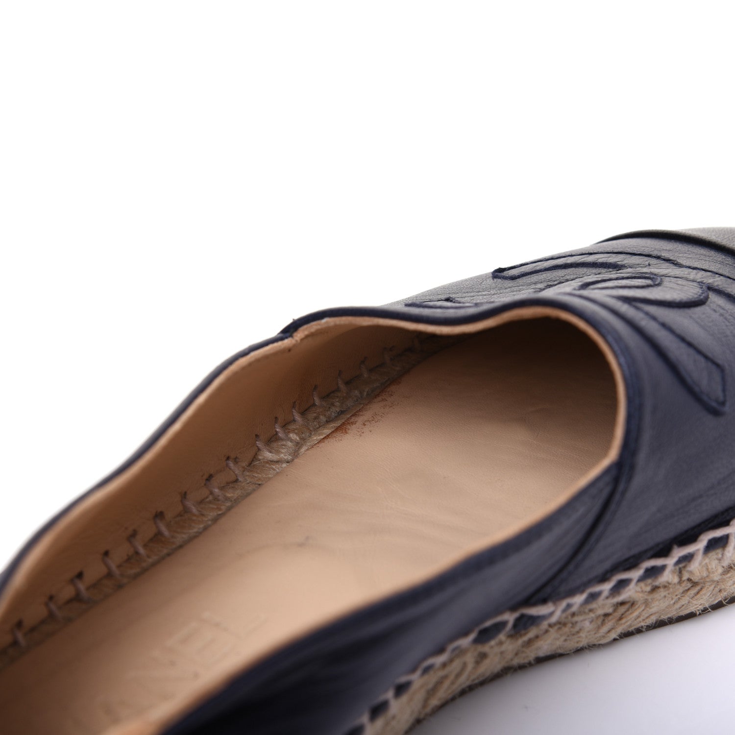 Chanel Lambskin CC Espadrilles 38 Navy Black 12 of 12