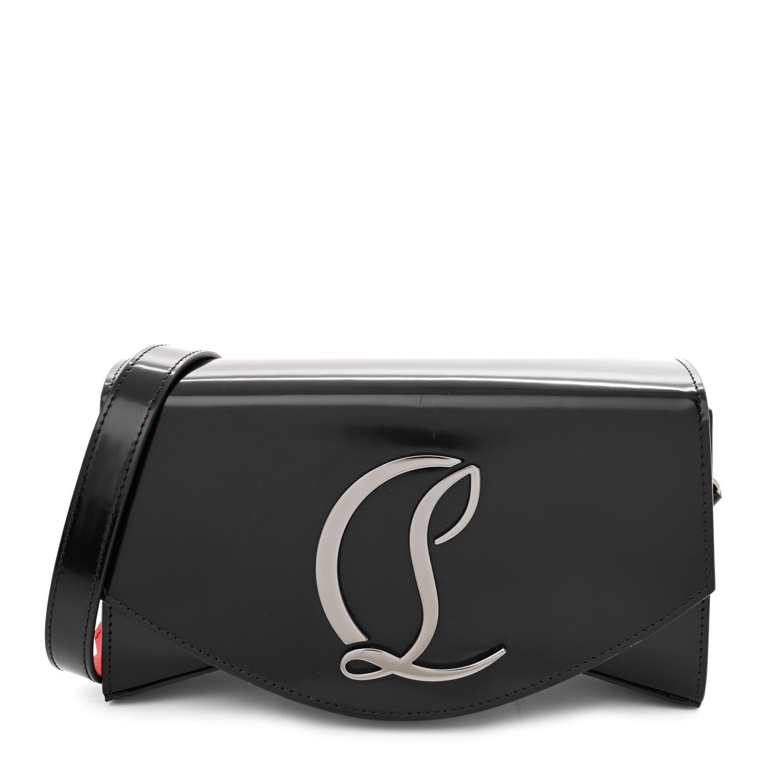 Christian Louboutin Patent Calfskin Large Loubi54 Crossbody Clutch Black 1 of 10