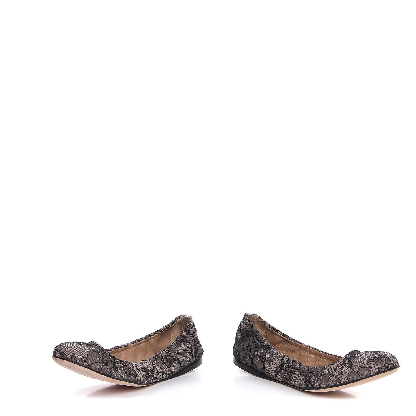 Lace Ballerina Flats 39 Black