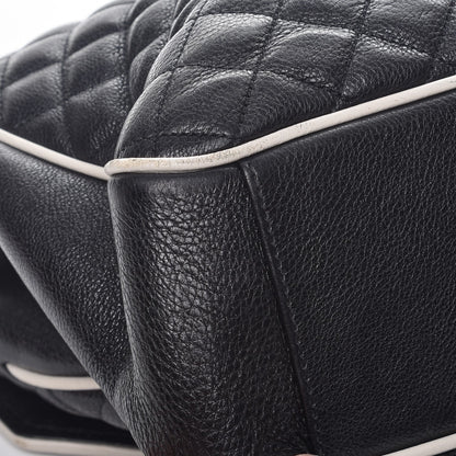 Saint Laurent Calfskin Mixed Matelasse Triquilt Large Monogram Envelope Satchel Black White 12 of 13