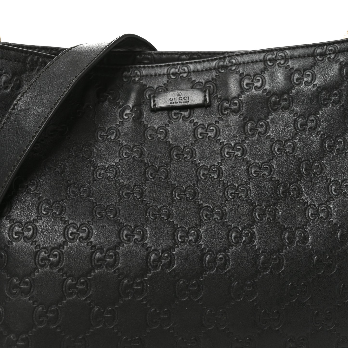 Guccissima Medium Flat Messenger Bag Black