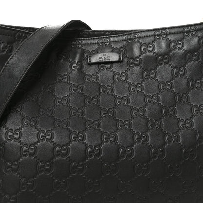 Gucci Guccissima Medium Flat Messenger Bag Black 8 of 10