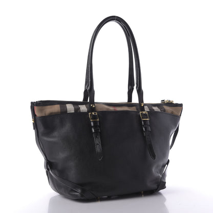 Burberry Calfskin House Check Small Salisbury Tote Black 3 of 13