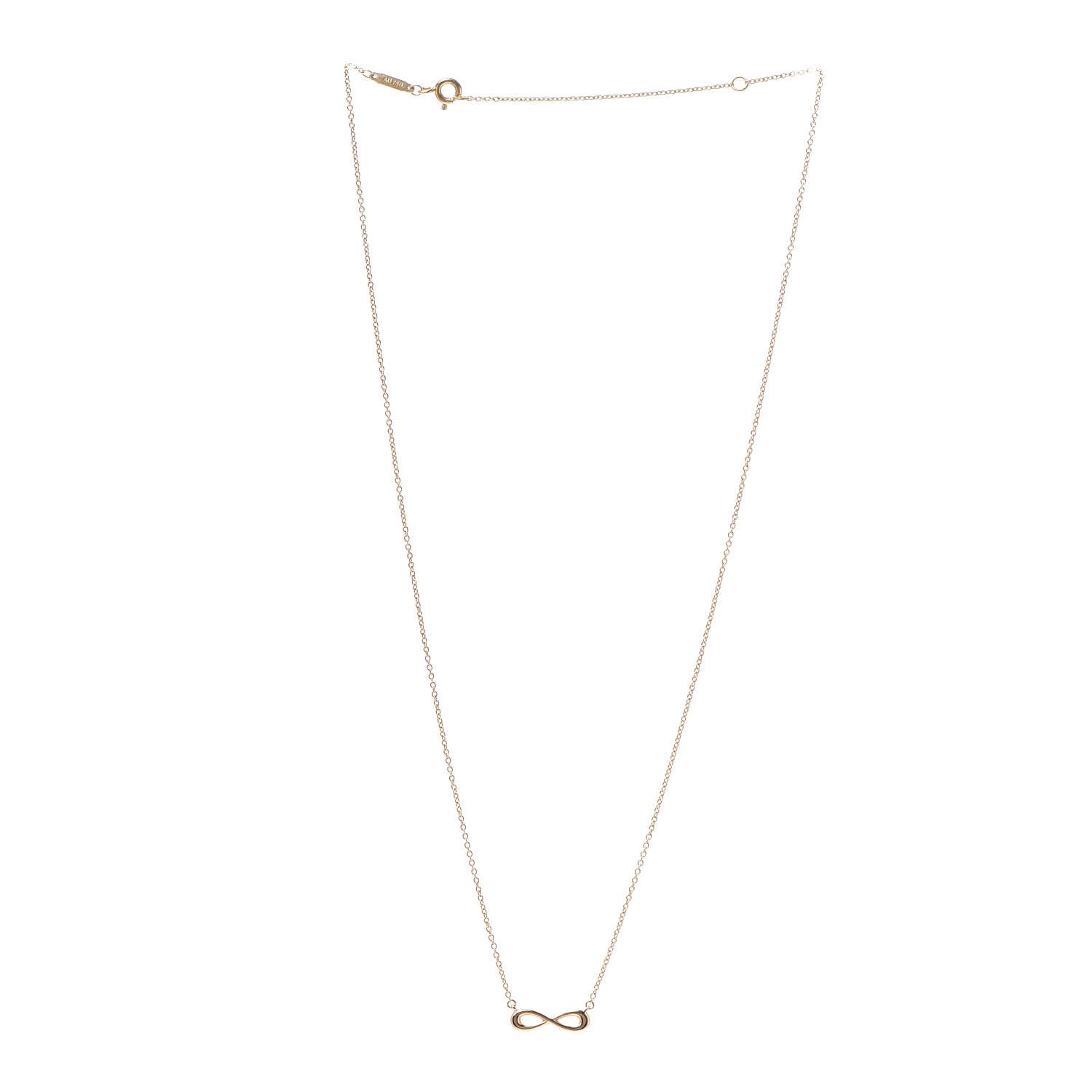 Tiffany 18K Yellow Gold Infinity Pendant Necklace 3 of 6
