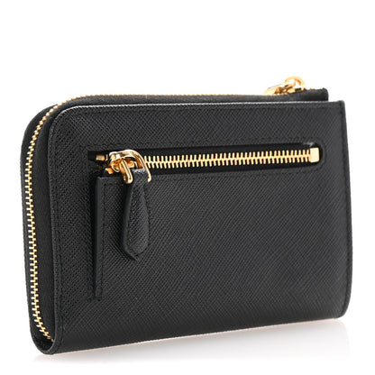 Prada Saffiano Triangle Zip Around Keychain Black 3 of 7