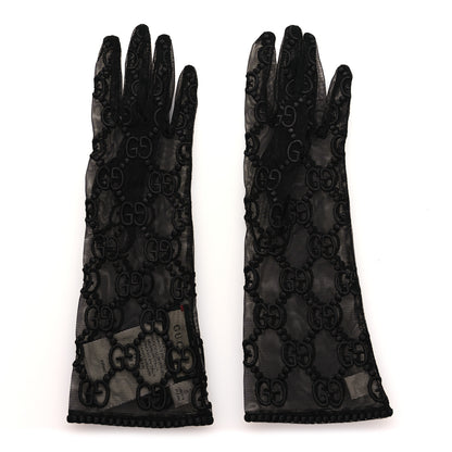 Gucci GG Monogram Tule Sheer Gloves S Black 2 of 4