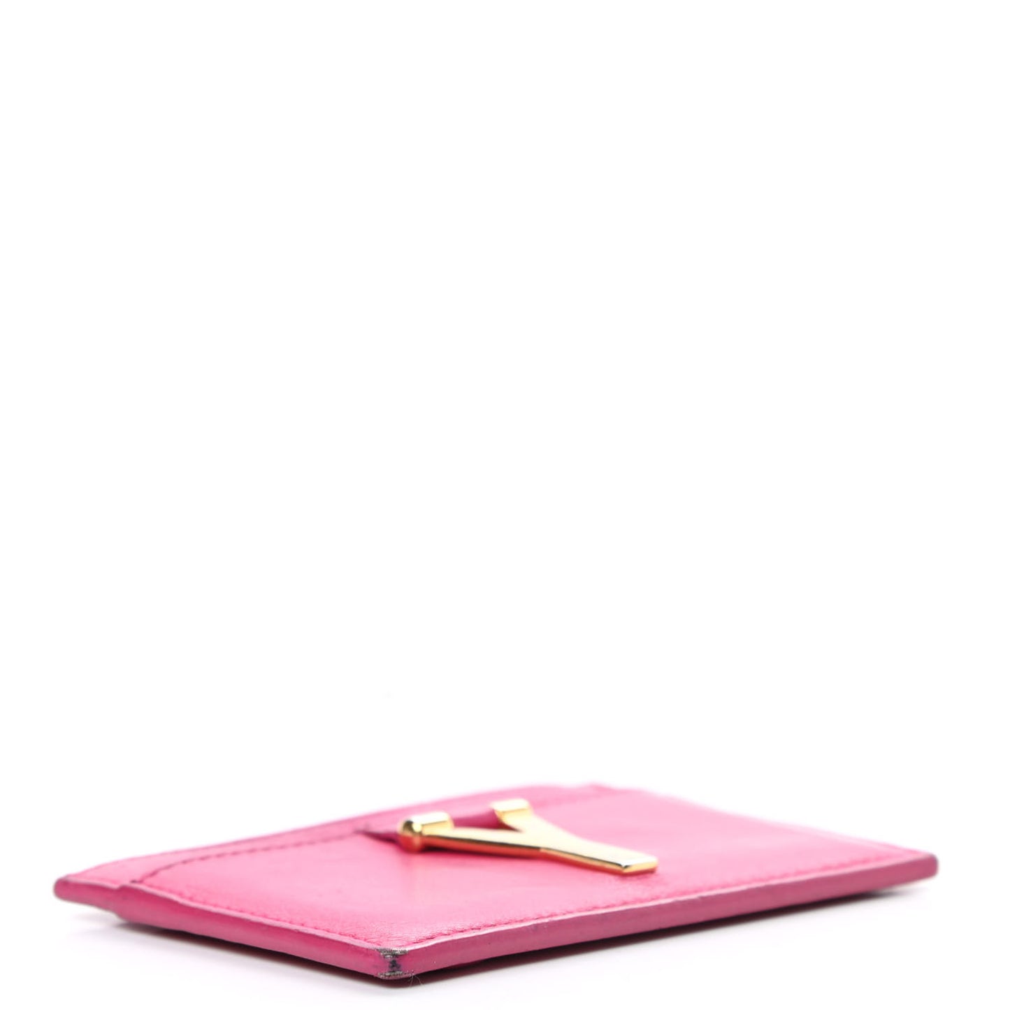 Calfskin Classic Y Card Case Fuchsia