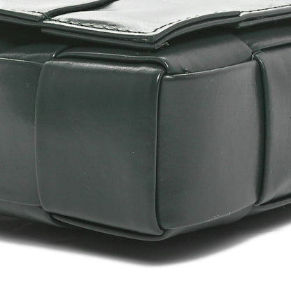 Bottega Veneta Paper Calfskin Maxi Intreccio Small Cassette Crossbody Bag Raintree 10 of 11