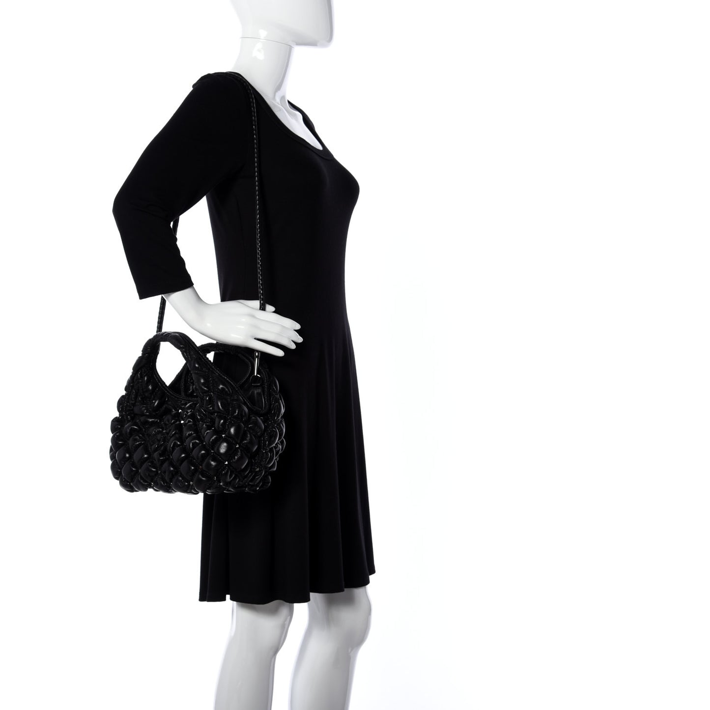Nappa Small Spikeme Hobo Bag Black