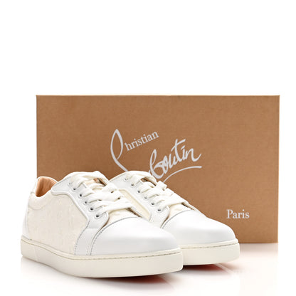Christian Louboutin Calfskin Embroidered Womens Vieira Flat Sneakers 39.5 White 9 of 9