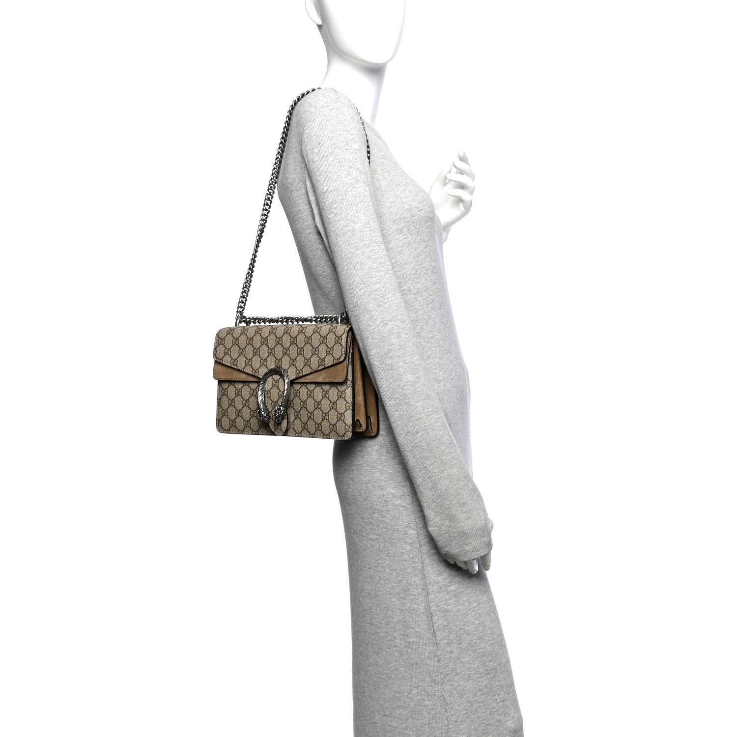 GUCCI Dionysus GGスプリーム ショルダー Gucci GG Supreme Monogram Small Dionysus Shoulder Bag Taupe