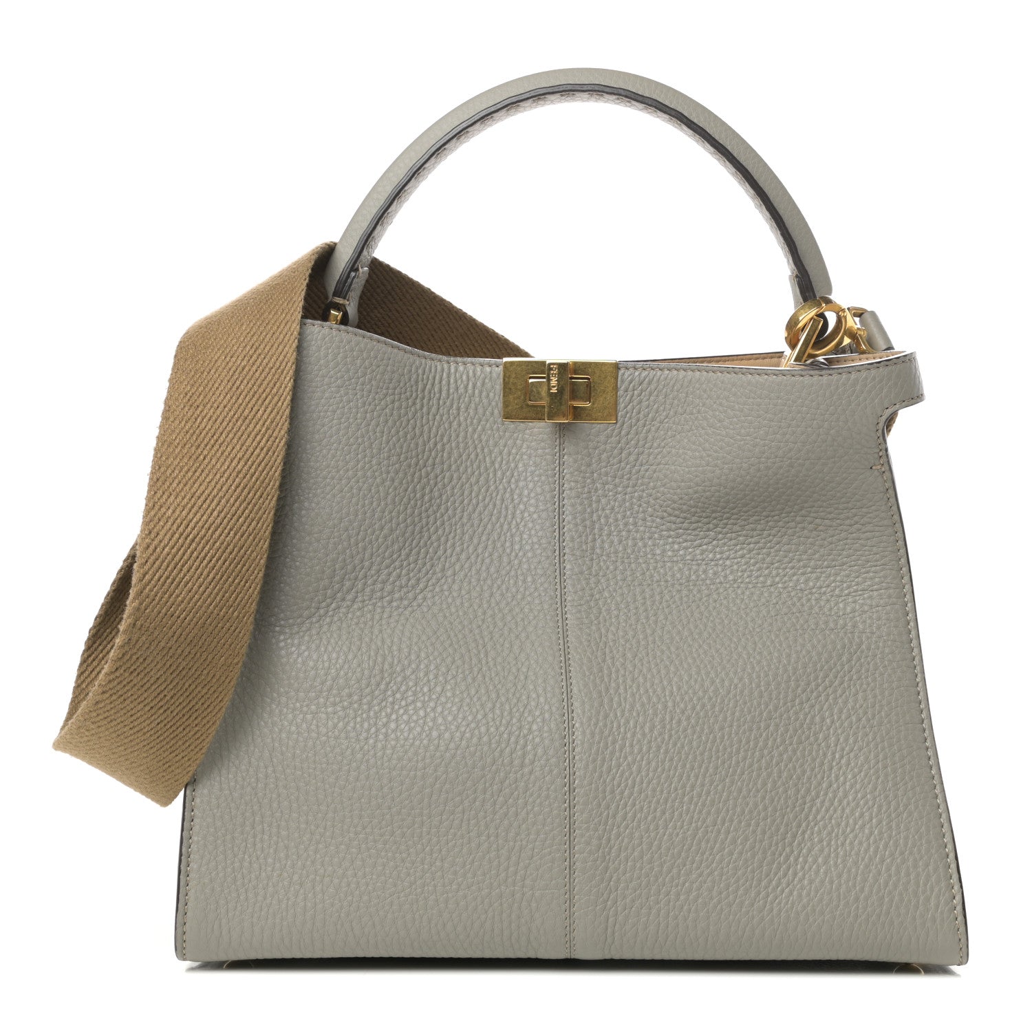 Fendi Cuoio Romano Selleria Medium Peekaboo X-Lite Tortora 1 of 8