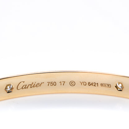 Cartier 18K Yellow Gold 4 Diamond LOVE Bracelet 17 4 of 7