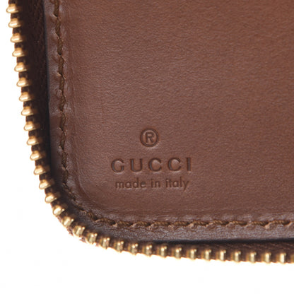 Gucci GG Supreme Monogram Cuoio Toscano Zip Around Organizer Wallet Beige Ebony Cuir 6 of 8