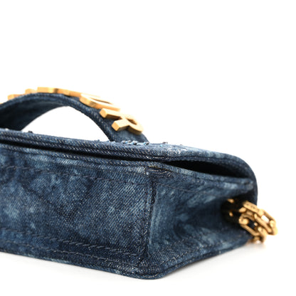Christian Dior Denim Embroidered Mini J'Adior Chain Flap Bag Blue 10 of 12
