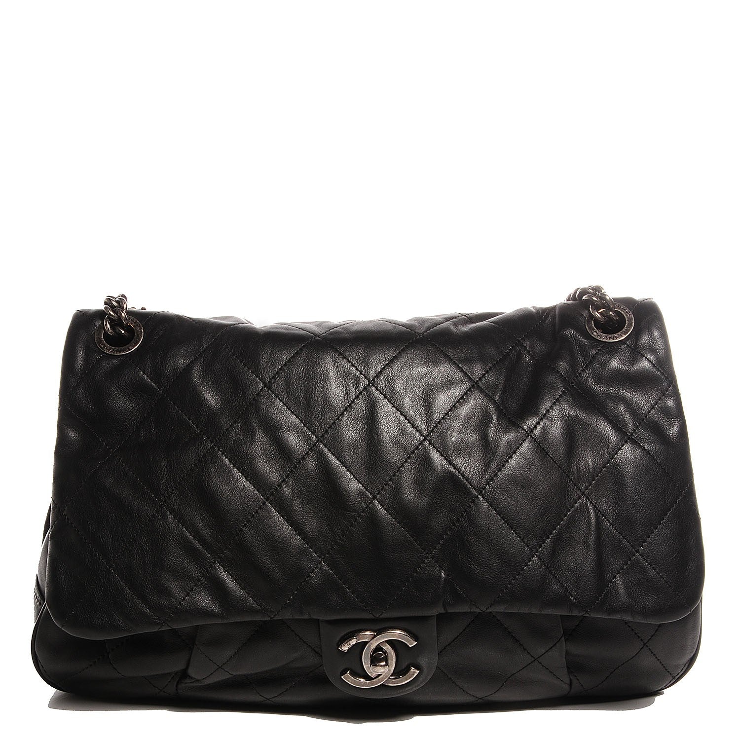 Chanel Calfskin Coco Pleats Flap Black 1 of 7