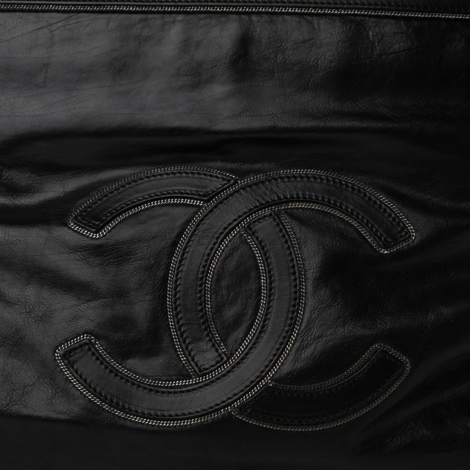 Chanel Lambskin East West Soho Shopper Black 8 of 10