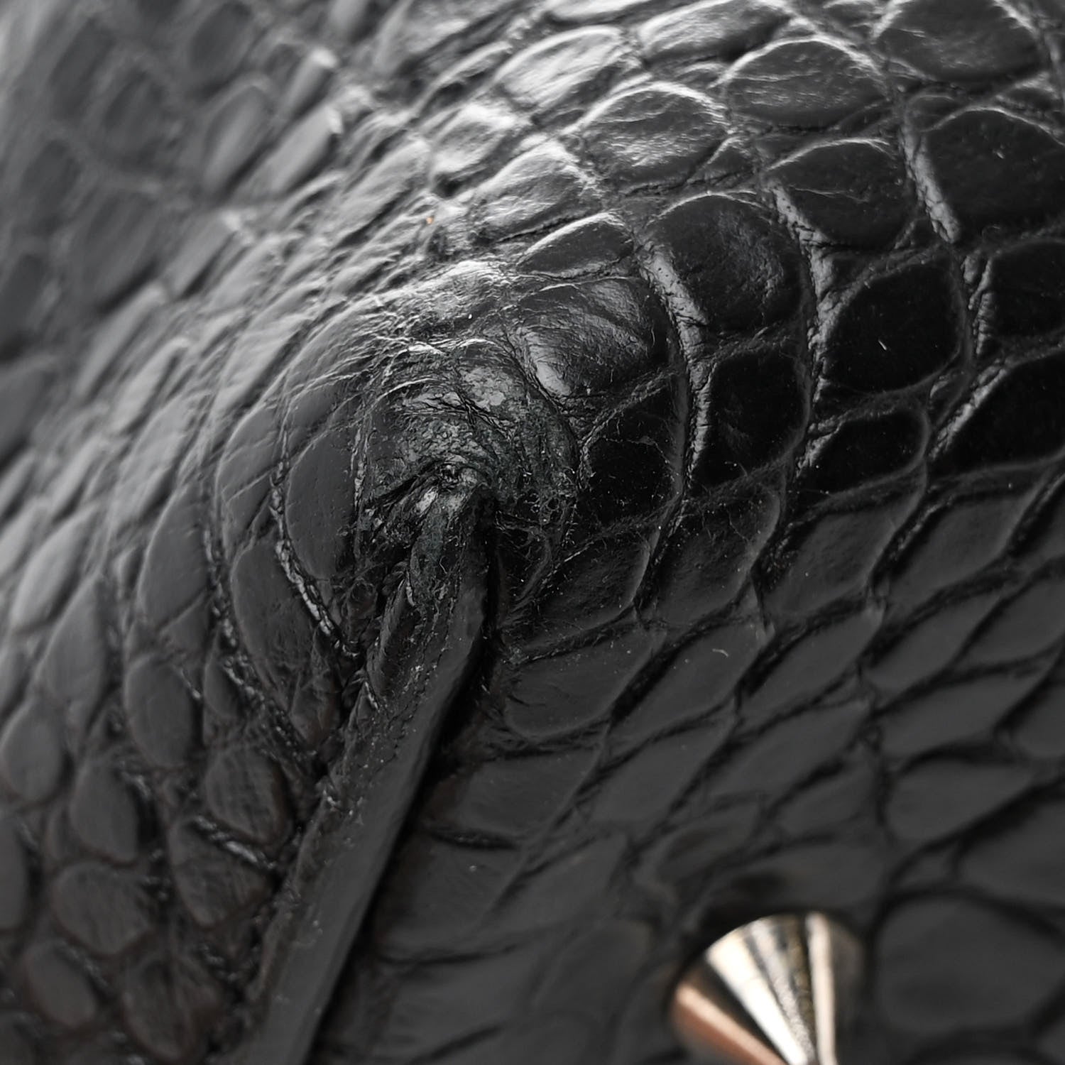 Givenchy Calfskin Crocodile Embossed Medium Lucrezia Black 12 of 14