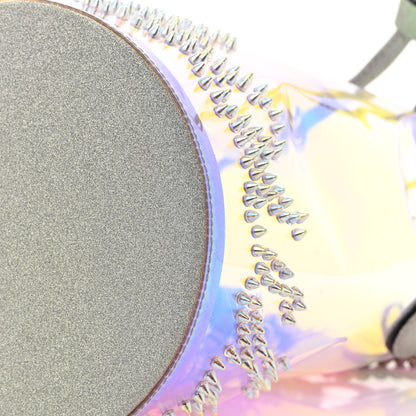 Christian Louboutin PVC Iridescent Marie Jane Studded Bucket Silver 9 of 12