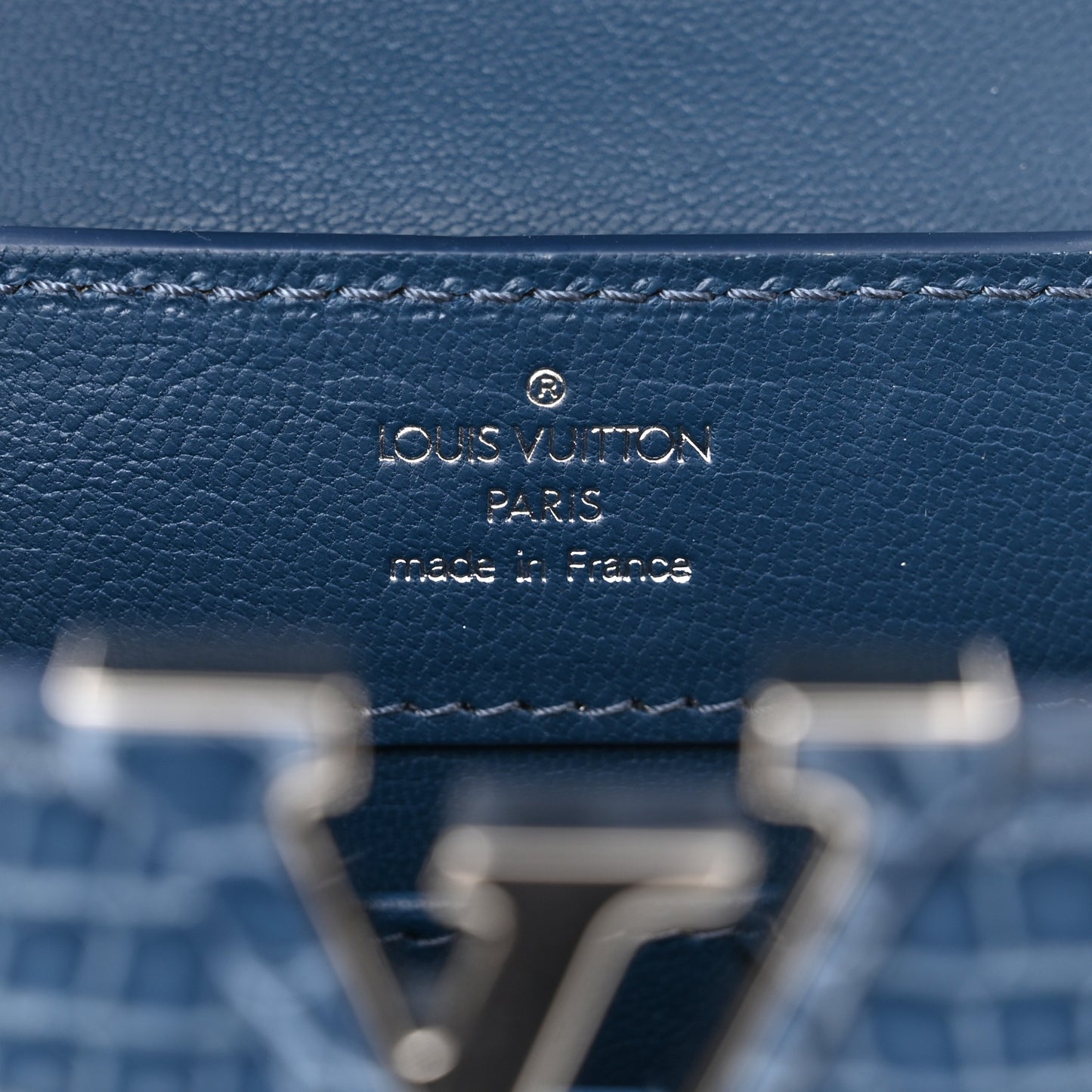 Crocodile Mini Capucines Ocean Blue