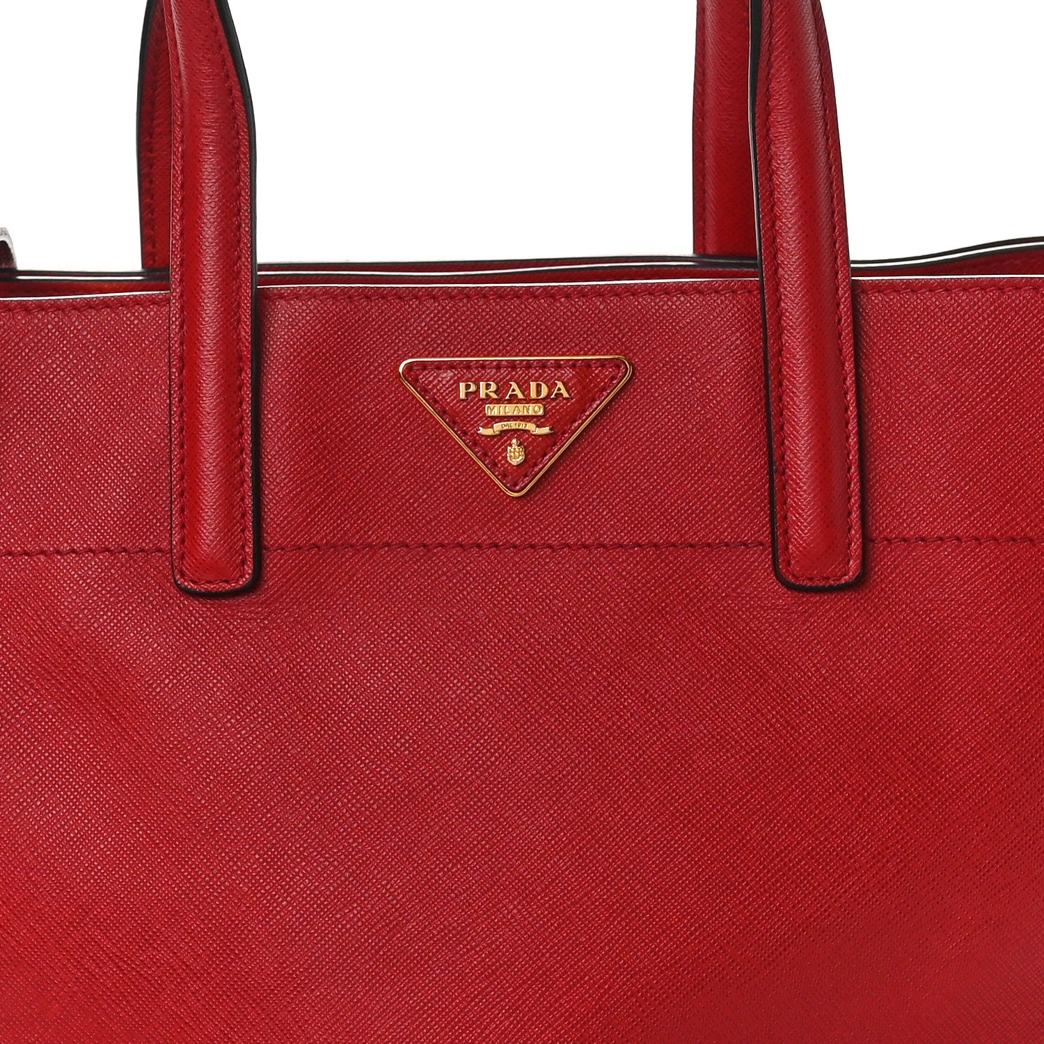 Prada Saffiano Soft Triple Pocket Tote Rosso 8 of 17