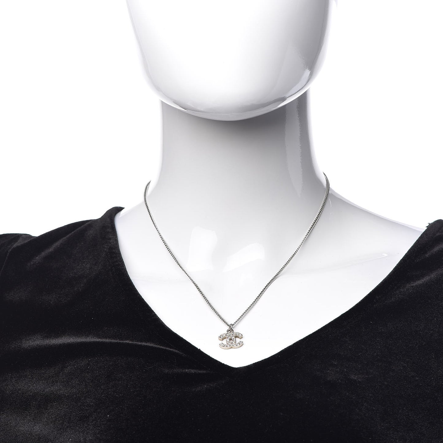 Crystal Timeless CC Necklace Silver