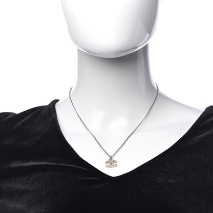 Chanel Crystal Timeless CC Necklace Silver 2 of 6