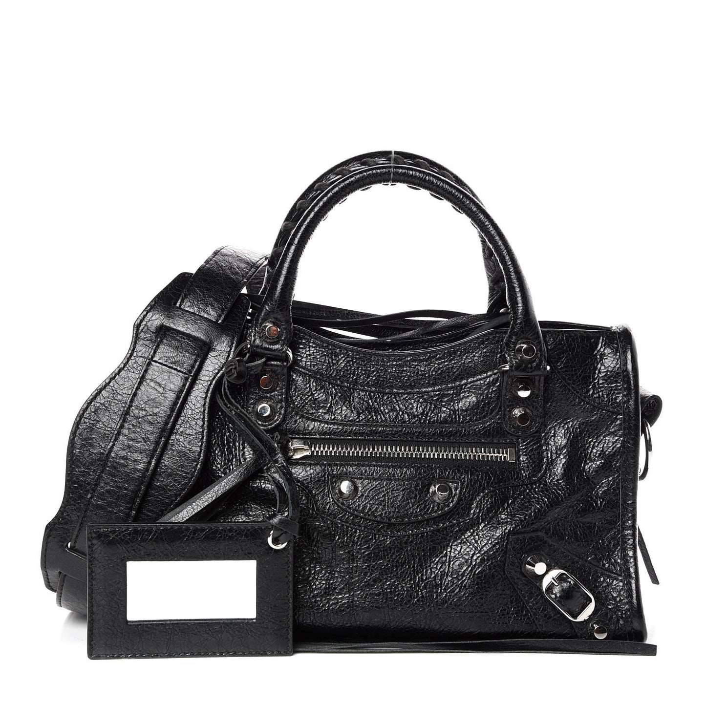 Agneau Classic Silver Hardware Mini City Black