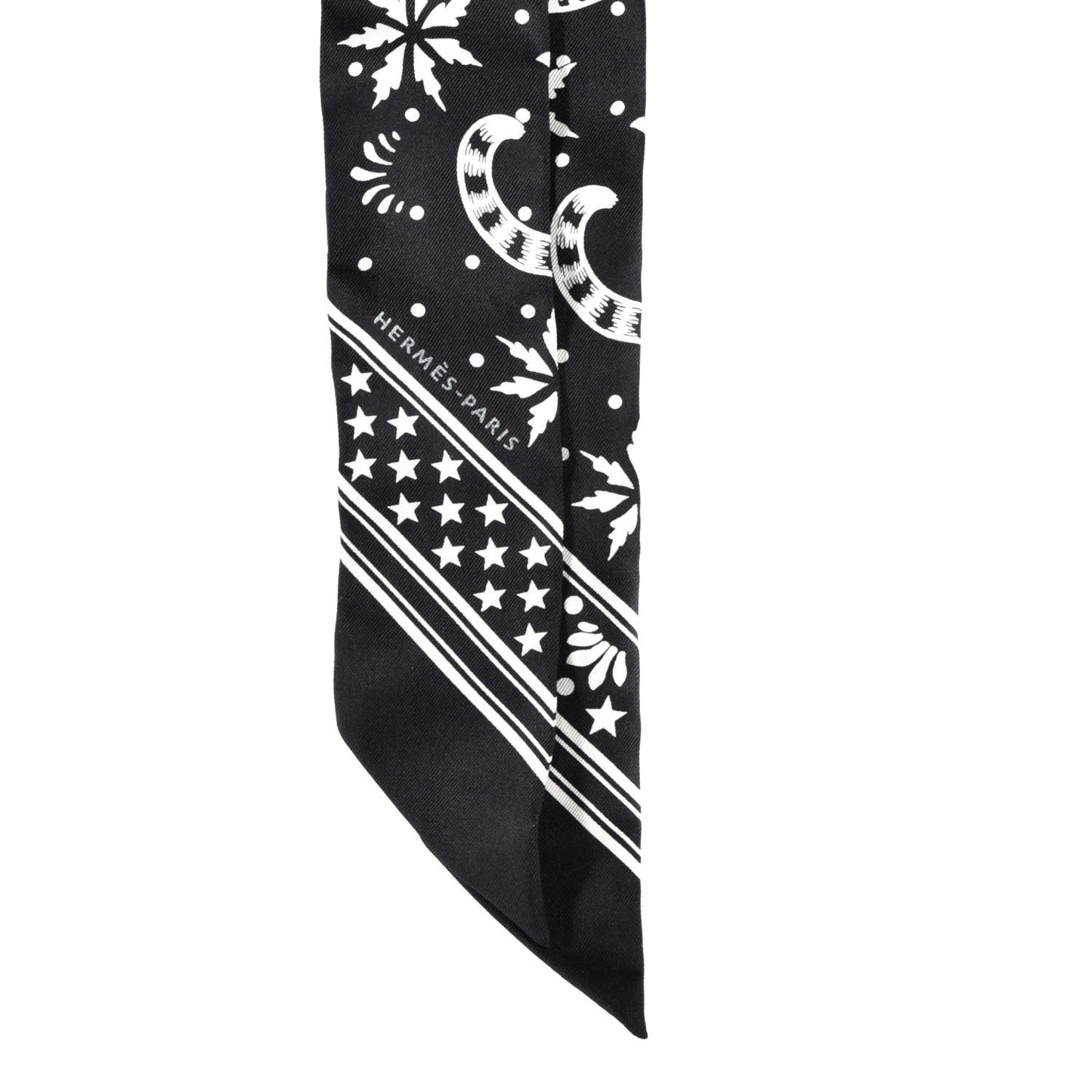 Silk Les Leopards Twilly Black White
