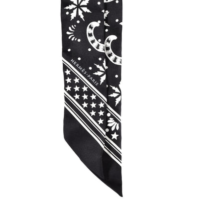 Hermes Silk Les Leopards Twilly Black White 2 of 3