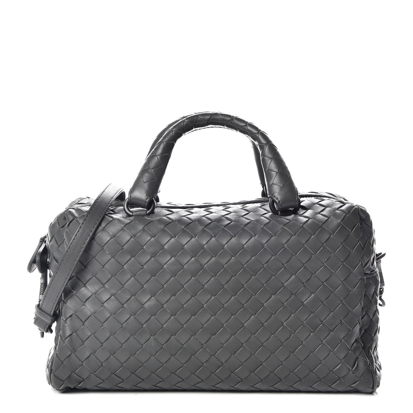 Nappa Intrecciato Mini Boston Light Grey