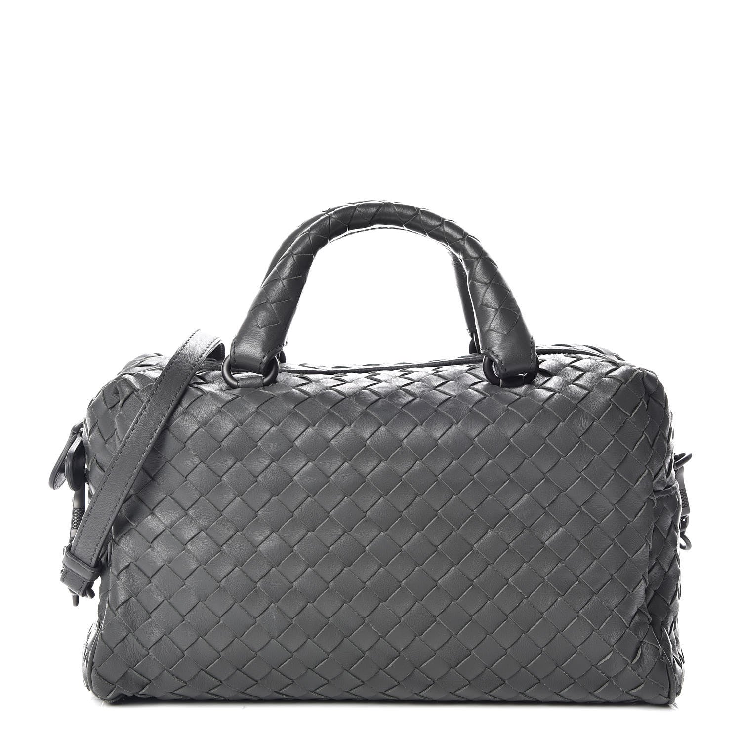 Bottega Veneta Nappa Intrecciato Mini Boston Light Grey 3 of 12