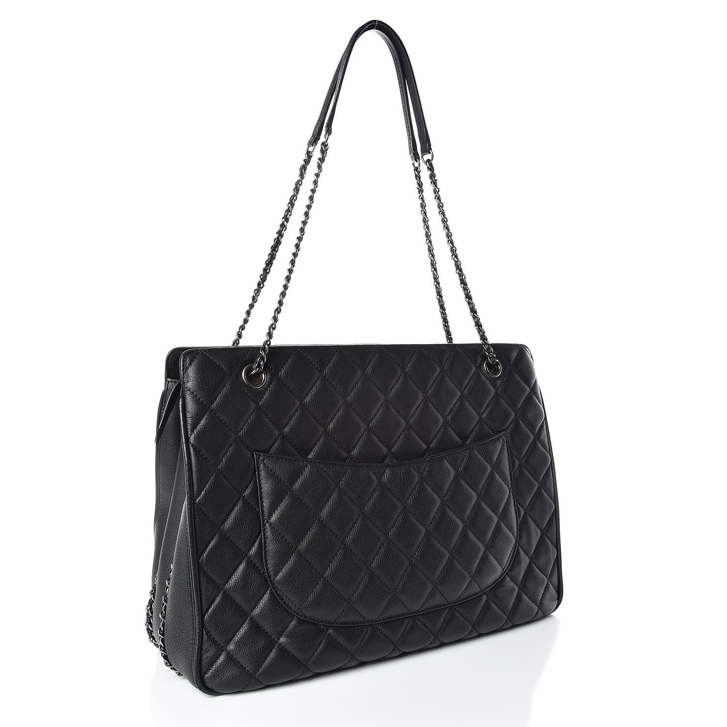 Chanel Calfskin Quilted Frame In Chain Tote Black 3 of 10