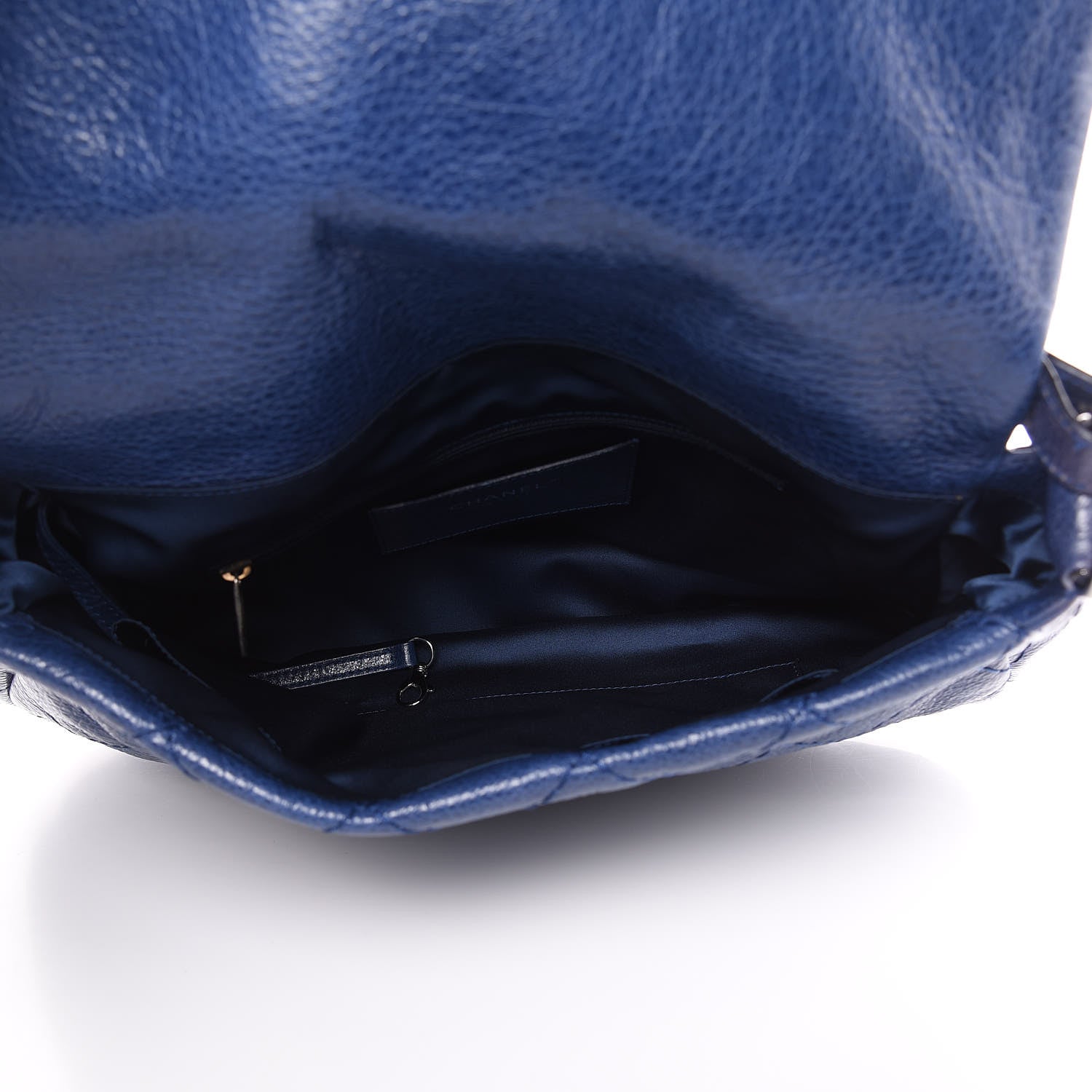 Chanel Glazed Calfskin Stitched XL On The Road Flap Blue 5 of 15