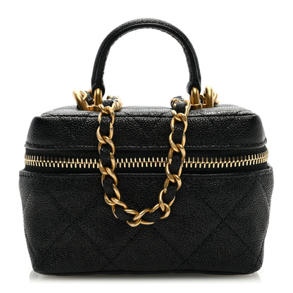 Chanel Caviar Quilted Mini Top Handle Vanity With Chain Black 1 of 10