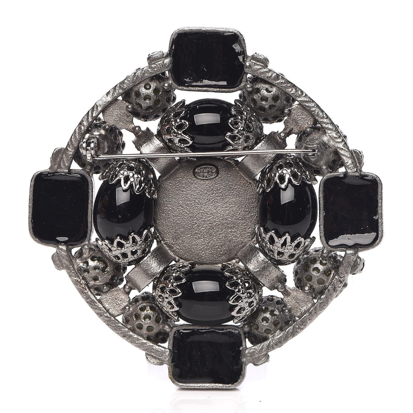 Enamel Brooch Black