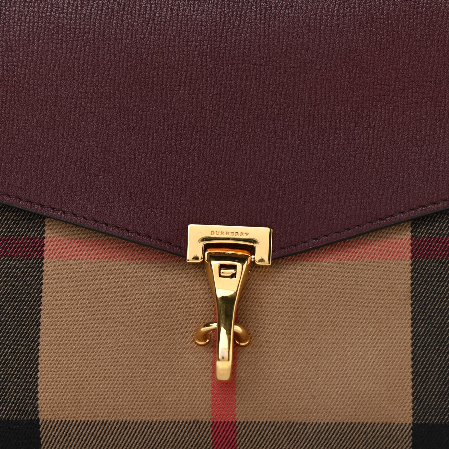 Burberry Grainy Calfskin Vintage Check Small Macken Crossbody Bag Crimson 10 of 14