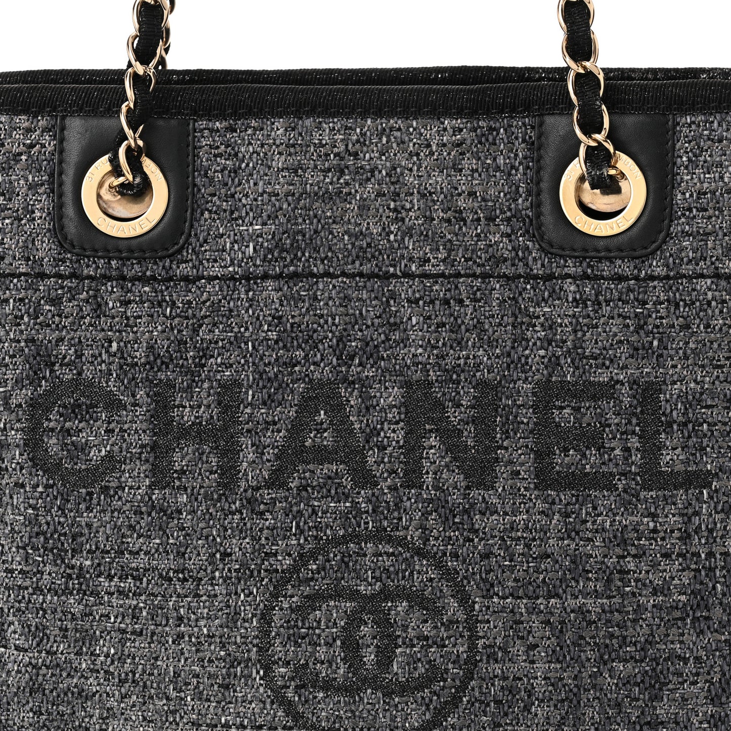 Lurex Boucle Mini Deauville Tote Blue