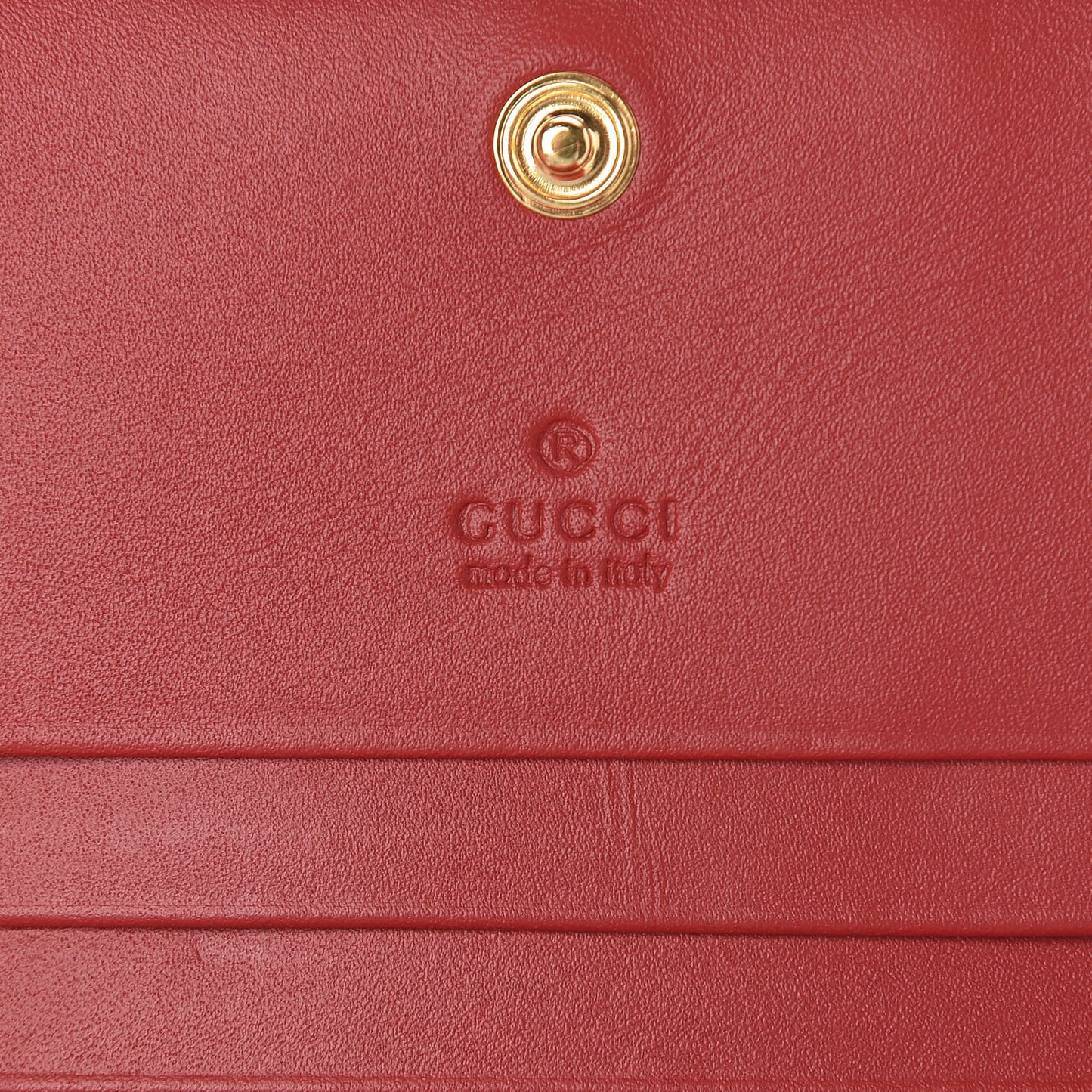 GG Supreme Monogram Bosco Patch Card Case Wallet Beige Malva Hibiscus Red