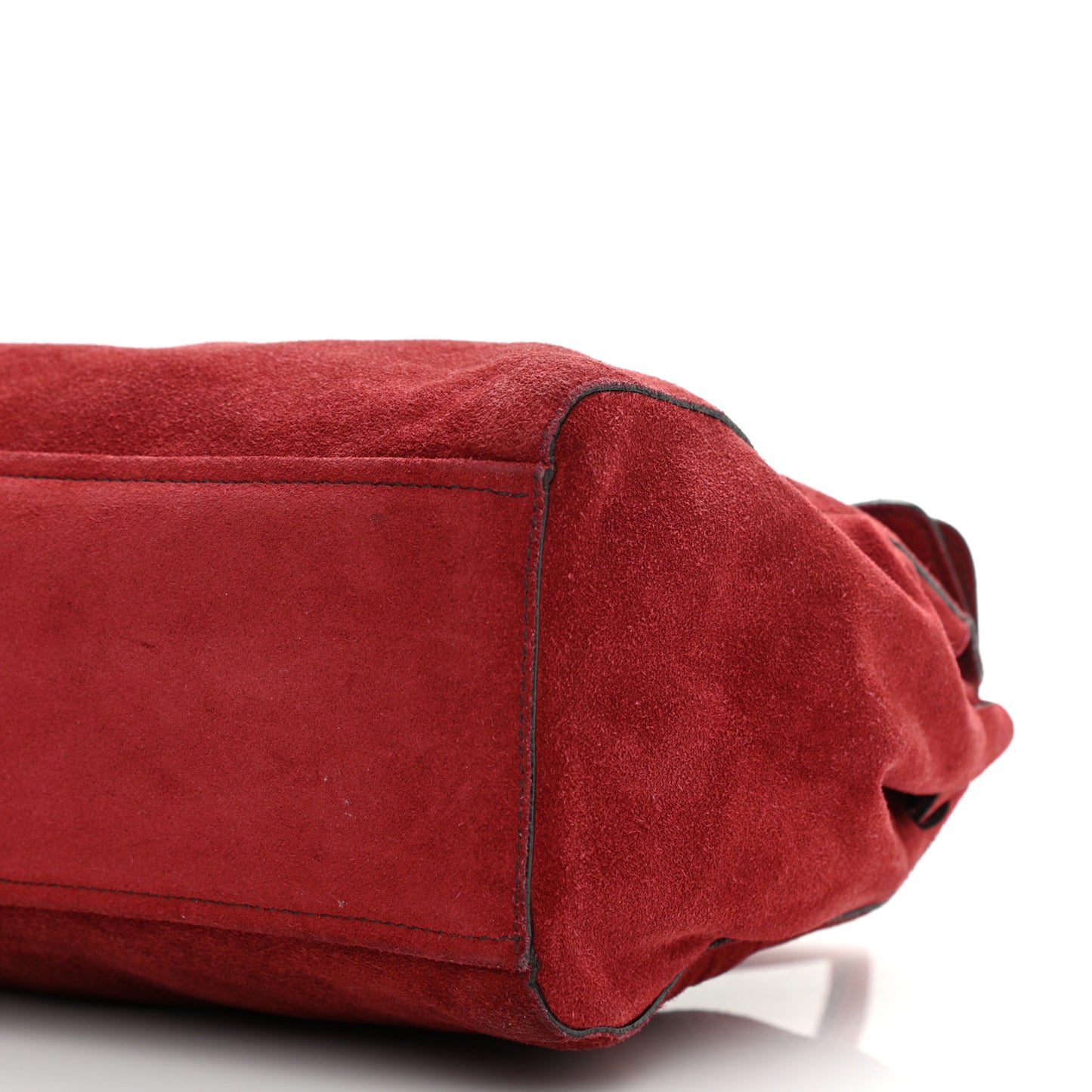 Suede Camoscio Pushlock Easy Satchel Cerise
