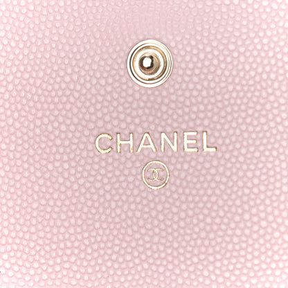 Chanel Caviar Quilted Crystal CC Large Gusset Flap Wallet Pink 6 of 11
