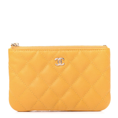 Chanel Caviar Quilted Small Cosmetic Case Yellow 1 of 8