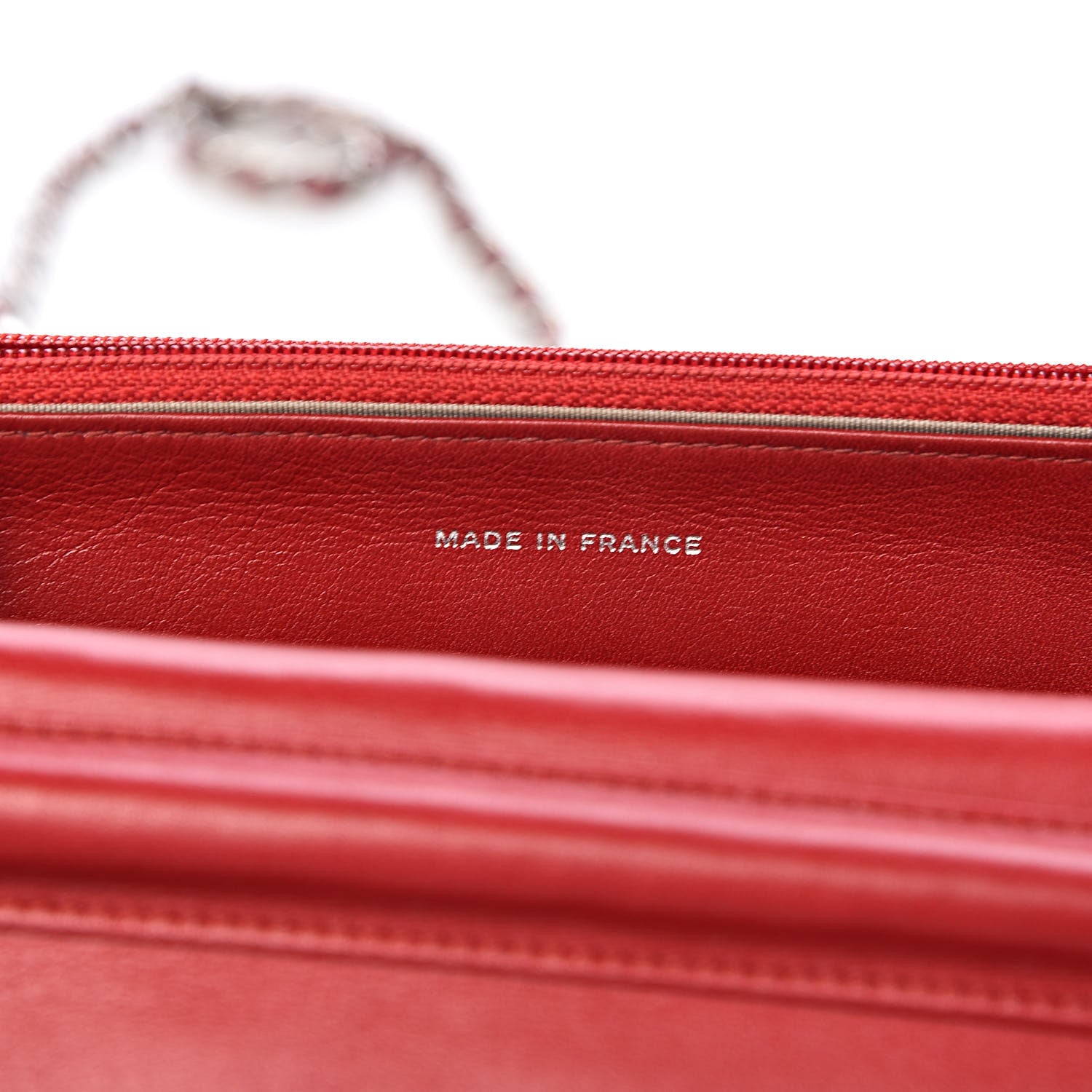 Chanel Patent Quilted Brilliant Wallet On Chain WOC Red 7 of 13