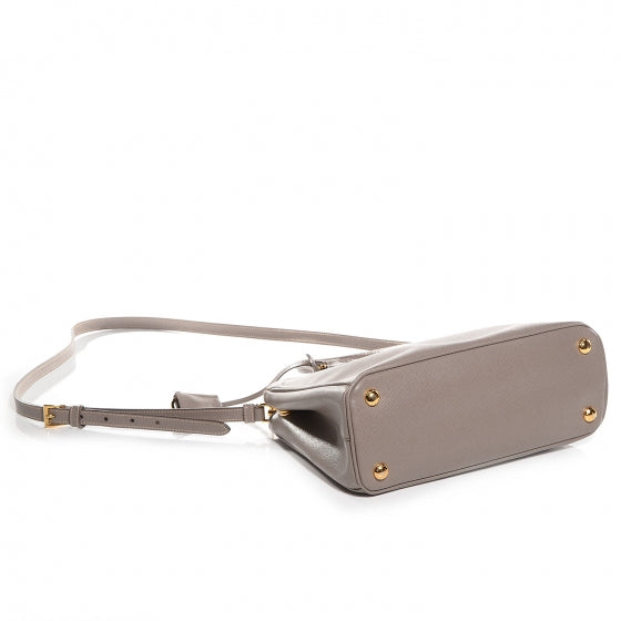 Saffiano Lux Mini Double Zip Tote Argilla