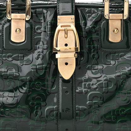 Gucci Patent Horsebit Glam Boston Tote Bag Green 7 of 9