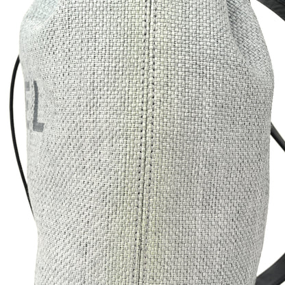 Chanel Woven Straw Raffia Large Deauville Backpack Grey Black 11 of 11