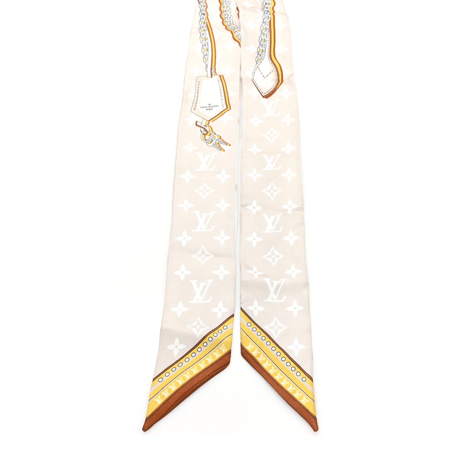 【Noerin】LOUIS VUITTON スカーフ Louis Vuitton Silk Mix And Straps Bandeau Beige Clair 1852117