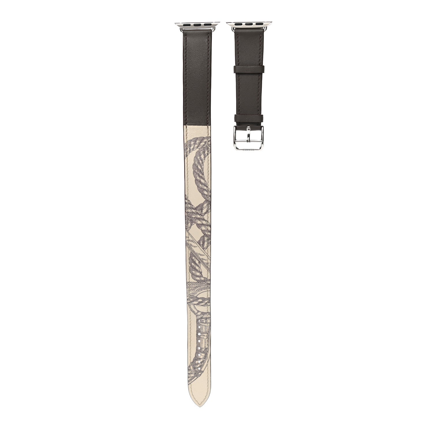 Hermes Swift 40mm Apple Double Tour Watch Strap Béton Étain 1 of 7