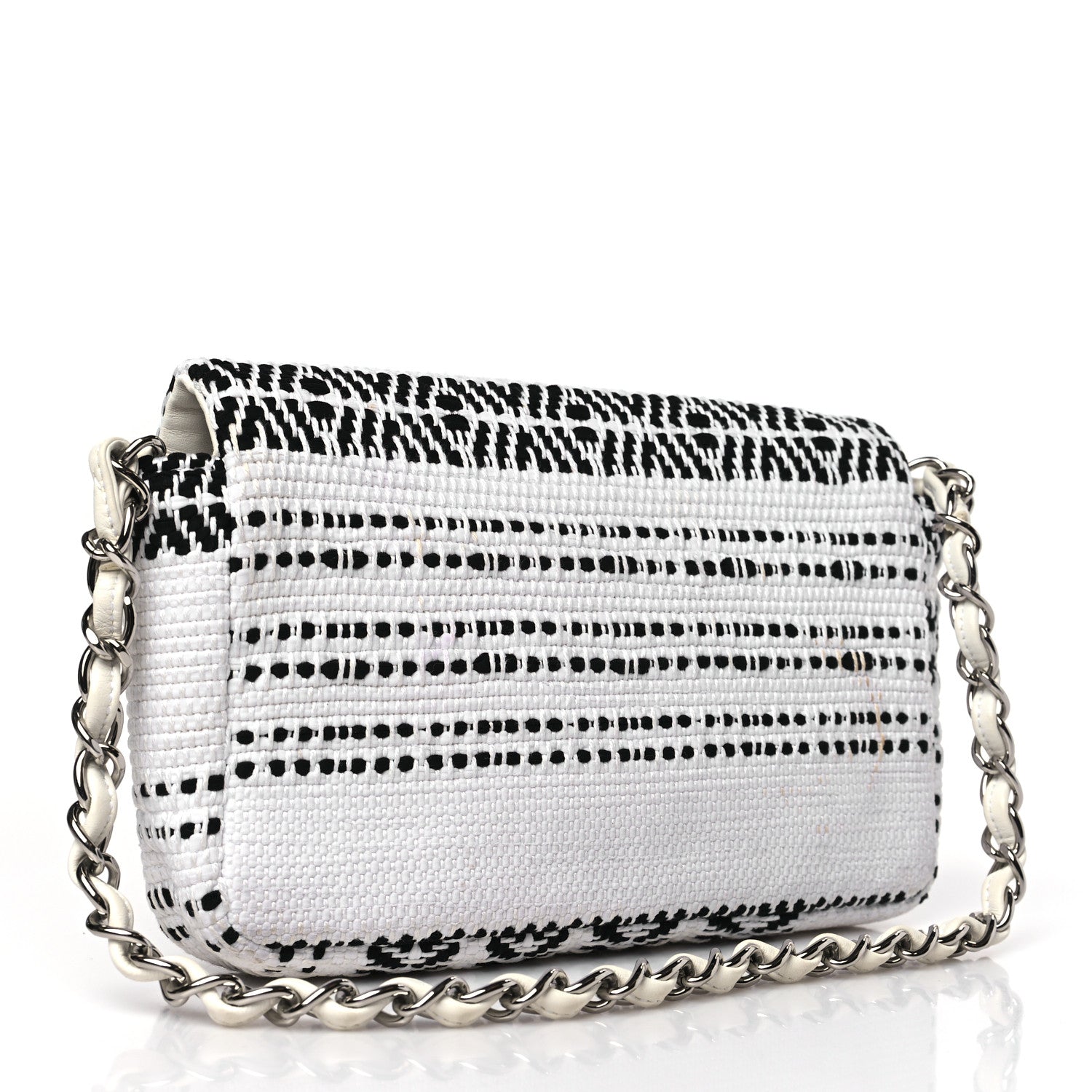 Chanel Woven Tweed Small Flap Black White 3 of 11