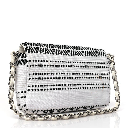 Chanel Woven Tweed Small Flap Black White 3 of 11